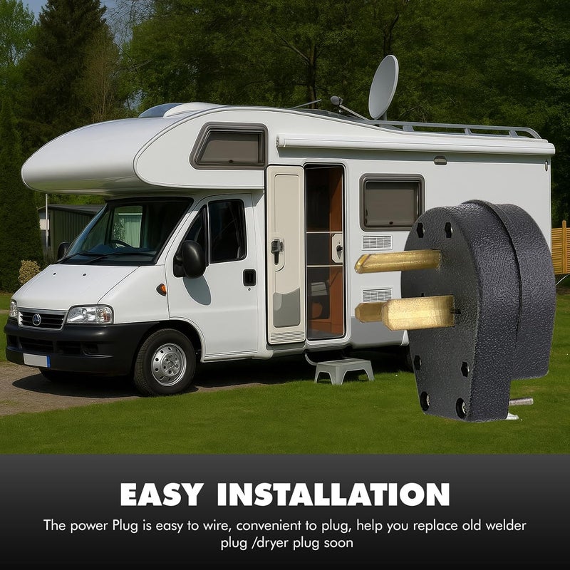 VAV NEMA 6-30P & 6-50P, 30 & 50 Amp, 250V, Heavy Duty Angle Plug, 2 Pole 3 Wire AC Dryer Replacement Male, Industrial Grade, UL Listed - Image 5